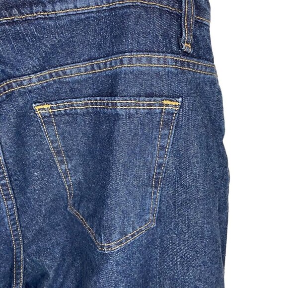 Cabelas Jeans Womens Size14 Blue Flannel Lined Straight Leg Dark Wash Flat Front - Picture 10 of 13